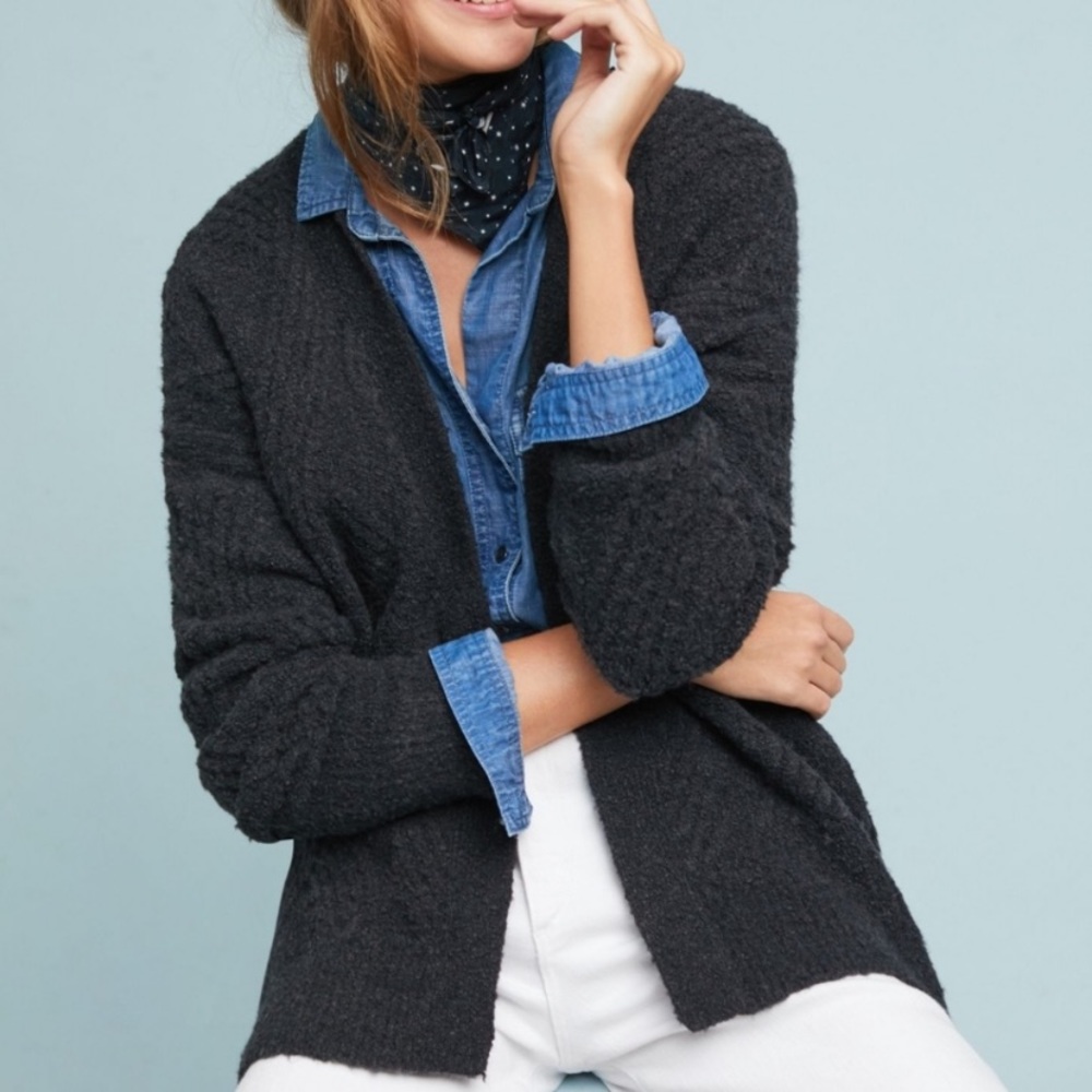 Anthropologie Black Cardigan Sweater